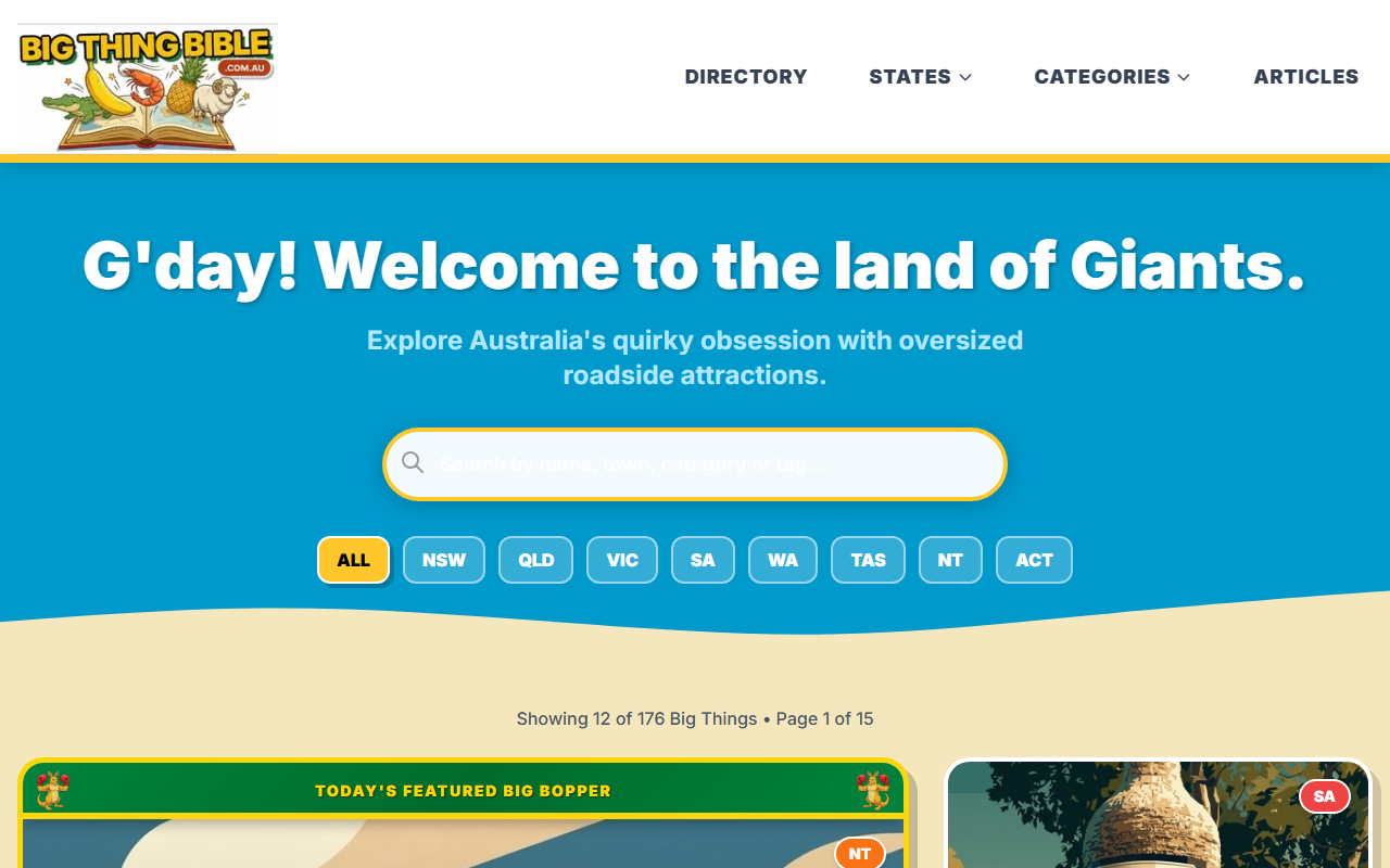 Big Thing Bible website screenshot